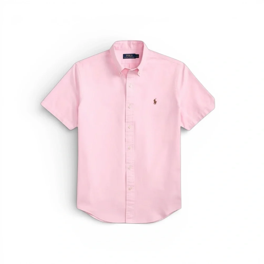 Polo Ralph Lauren Men’s Light Pink Button Down Shirt Short Sleeve Classic Prep